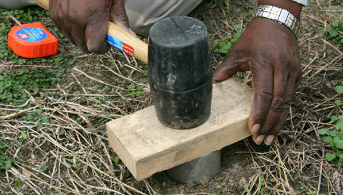 collecting a bulk density sample